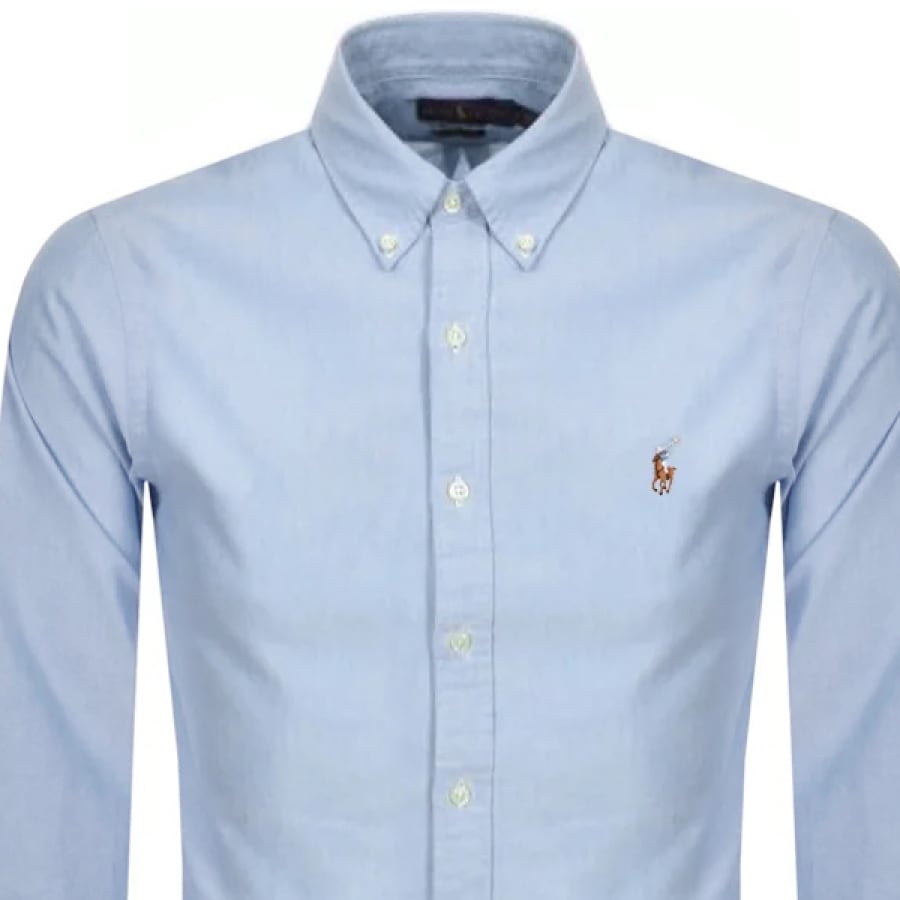 Alternative Image for ProductRalph Lauren Slim Fit Oxford Shirt Blue2